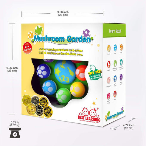 1 3 BEST LEARNING Mushroom Garden - Interactive Educational Light-Up Toddler Toys for to Years Old Toddlers - Colors