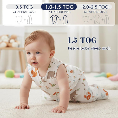 12-18 2-Way 2 Pack PHF Warm Micro-Fleece Baby Sleep Sack Months, Soft Baby Wearable Blanket, Zipper Sleeping Bags