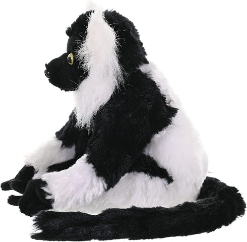 8 inches, Wild Republic Black and White Lemur, Cuddlekins Mini, Stuffed Animal, Gift for Kids, Plush Toy, Fill is Spun