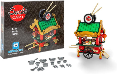 Brick Loot Exclusive Sushi Cart Bar - Custom Designed Model Compatible with Major Block Brands for Creative Building Set