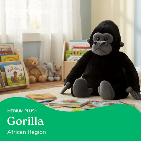 12 inches The Petting Zoo Gorilla Stuffed Animal, Gifts for Kids, Wild Onez Zoo Animals, Gorilla Plush Toy