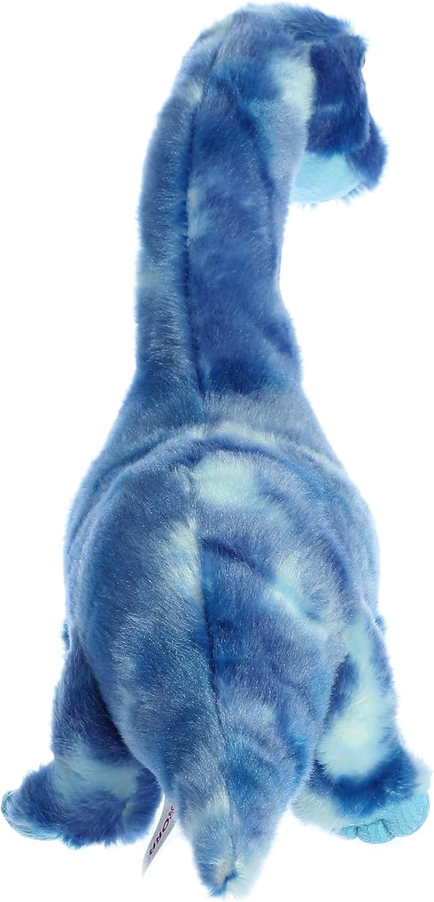 13.5 Inches Aurora Ferocious Dinos & Dragons Brachiosaurus Stuffed Animal - Prehistoric Fun - Cuddly Companions - Blue