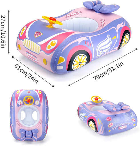 Inflatable Toddler Pool Float Boat - Car Design for Kids