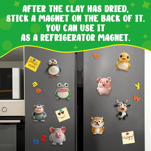 12 8-12, Kasfalci Air Dry Clay Kit for Kids, Animals Modeling Magic Clay, Arts & Crafts for Kids Ages Ultra Light