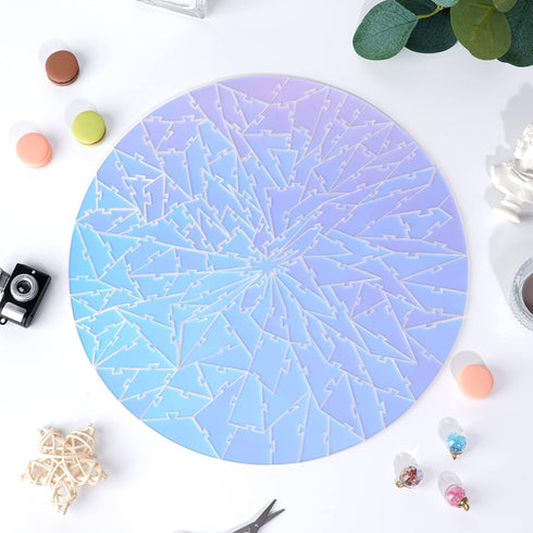 141 ZZYFGH Unique Jigsaw Puzzle, Impossible Challenge Pieces Round Broken Color Changing Iridescent Acrylic Puzzles