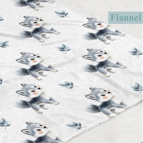 Wicbfdfv 40x50inch Cute Wolf Boho Leaves Baby Boy Girl Blankets Wolves Flannel Blanket Wildlife Animal Fluffy Blanket