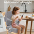 Toddler Booster Seat for Kitchen Chair with Removable Backrest & Adjustable Straps, PU Portable Waterproof & Non-Slip