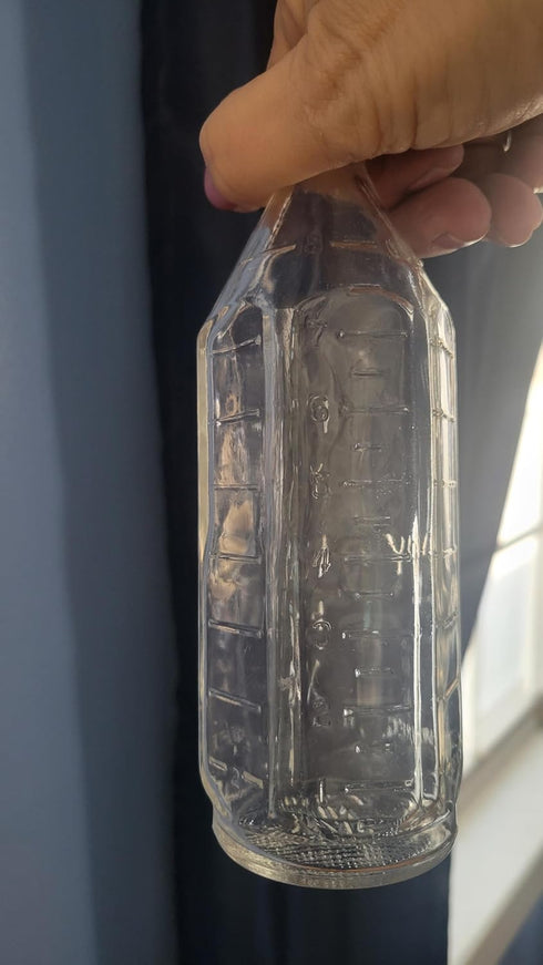 Generic 1920's Vintage Glass Baby Bottle, Rare Collectible Antique Infant Feeding Bottle, Clear Glass