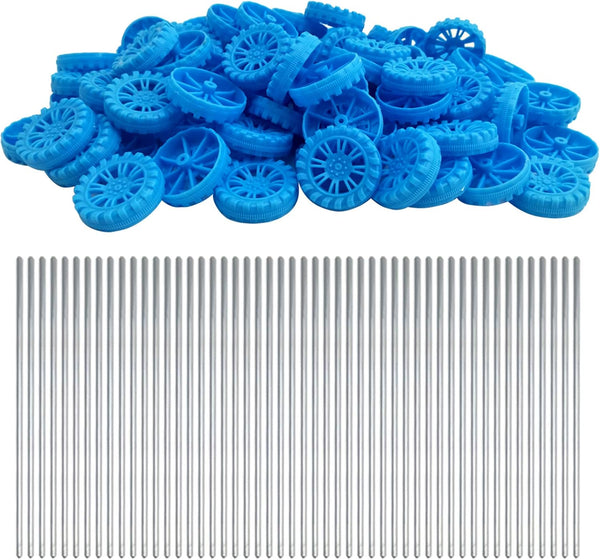 EUDAX 30mmx8mm Plastic Roll - 2mm Dia Shaft Toys Wheel and STEM Shaft Round Rod Axles for DIY Toy Models