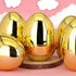 12 Pack 6 Inch LEASEN Jumbo Gold Easter Eggs, Large Metallic Giant Empty Plastic Eggs Fillable for Easter Themed Party