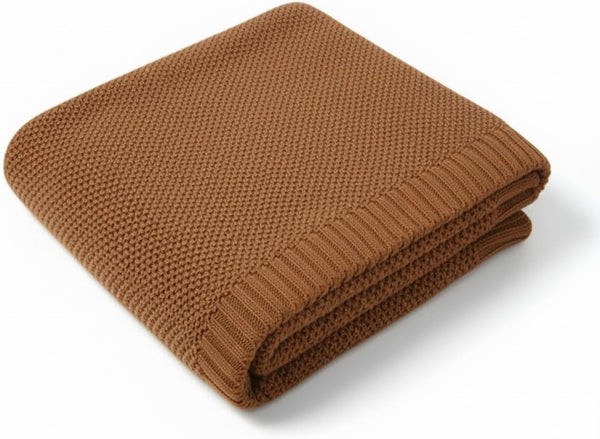 Baby Knit Blanket Soft Cotton Lightweight Newborn Blanket for Crib Stroller Toddler