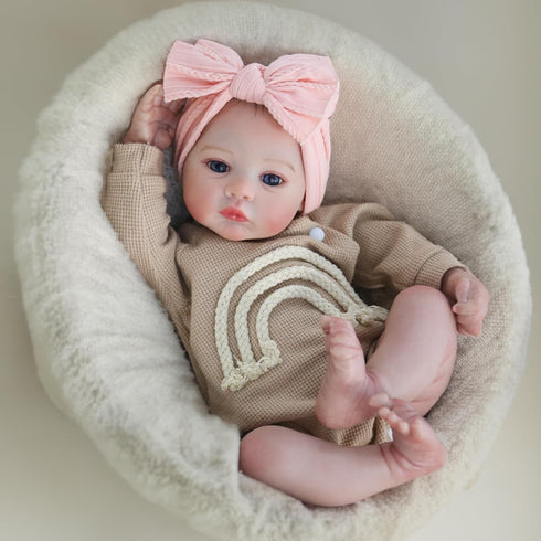 18 Inch Set 3 WOOROY Realistic Reborn Baby Dolls - Lifelike Newborn Baby Girl, Real Life Baby Dolls with Soft Weighted