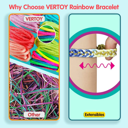 6 7 8 9 10 11 12 VERTOY Friendship Bracelet Making Kit for Girls - Cool Arts and Crafts Toys for Years Old, Bracelet