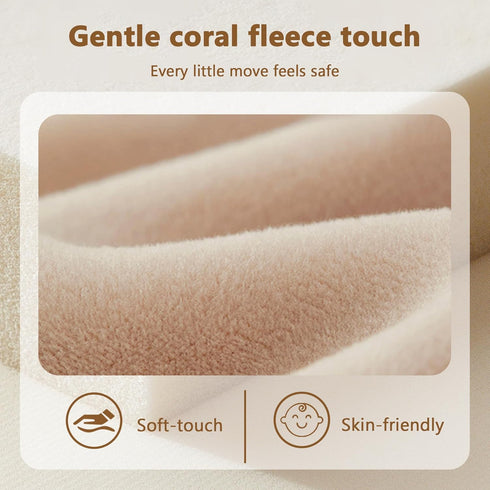 1.3'' Tummy 50''x 50'' Floisdace Baby Play Mat for Floor, Thick Memory Foam Time Mat - Super Soft Coral Velvet Nursery