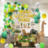 JOYMEMO Jungle Theme 3rd Birthday Decorations, Safari Balloon Garland with Wild Animal Foil Balloons and Banner