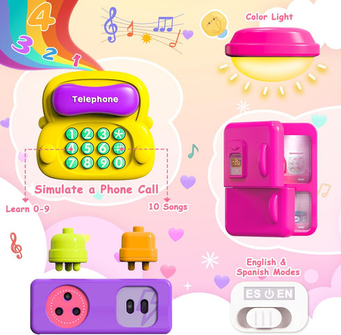 VOILBTOY 1-2 1-3 12 18 1+Year Busy Board for Year Old Girl Gift,Musical Toys for Toddlers Year,Educational Fine Motor