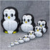 Moonmo 10pcs Animal Pattern Wooden Nesting Toys - Russian Nesting Dolls Matryoshka Stacking Dolls (Penguin)