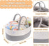 PHILORN Diaper Caddy Organizer - Cotton Rope Basket with Dividers, Nursery Storage for Changing Table, Baby Shower Gift