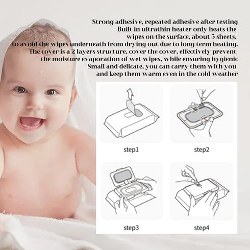 Dioche Portable Baby Wipe Warmer, Constant Temperature Wet Wipes Dispenser, Keep Wipes Moist Warm for Babies, Newborn