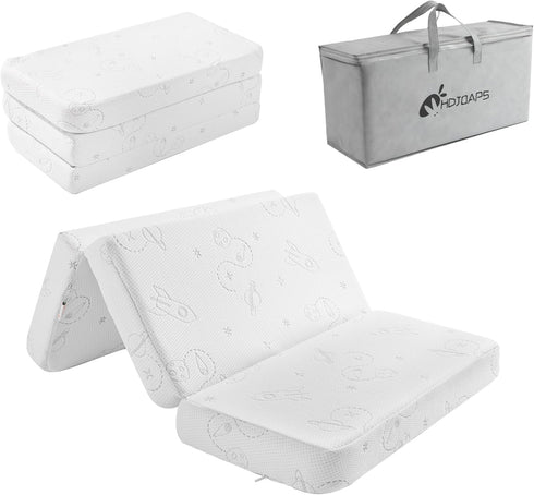 HDJOAPS Trifold Pack and Play Mattress 38''x26'', Pack N Play Mattress Portable Baby