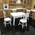 SXFSE 1:12 Set Dollhouse Decoration Accessories, Dollhouse Miniature Furniture Wooden White Dining Table Chair Model