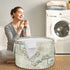 Drekrid Sailboat 19.4"x13.3" Large Storage Baskets - Vintage Nautical Nursery Round Collapsible Organizer Bin Box