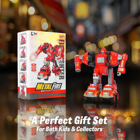 5 1 Funny Boo Transforming Robot Toys for Boys Metal Fire Rescue Vehicle Deformation Toy in Educational STEM Toys