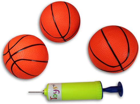 Toys+ 3 Pack Inflatable Mini Basketballs with Pump and Needle for Magic Shot Pro Mini Hoop Basketballs