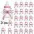 Bodosac 24-Piece Set Baby Feeding Bottle with Pink Candy Box for Shower Decoration