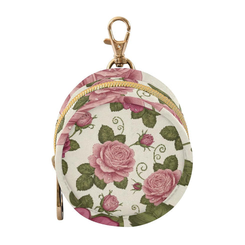 PYBUG Rose Round Pacifier Storage Case, Polyester & TPU Lined with Hook Buckle,
