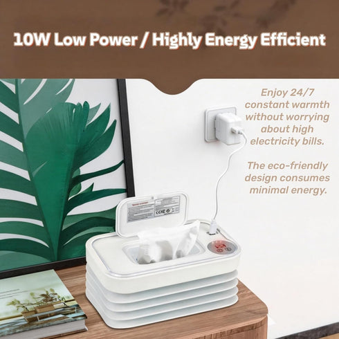 Generic 3 Wet Wipes Warmer, Wipe Warmer Cordless with Adjustable Temperature, Foldable Portable USB Wipe Heater