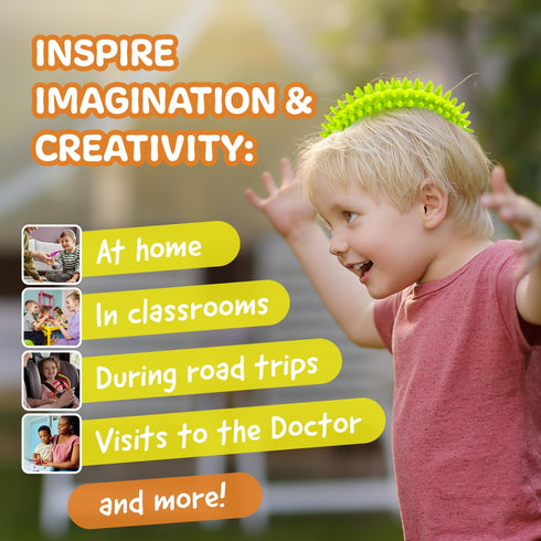 Impresa Monkey Noodle 3-Pack Spiky Sensory Rings, Fidget Bracelets & Tactile Fidget Toys for Kids & Adults