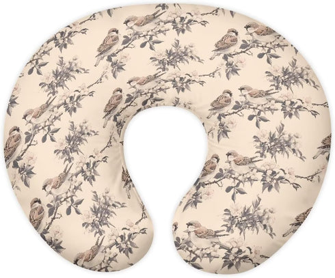 Daulesho Sparrow Nursing Pillow Case for Newborn, Cute Bird Breast Feeding Pillow Support