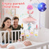 360 Baby Crib Mobile for Girls with Music, Lights & Projection, Adjustable Volume, Rotating Plush Crib Toys