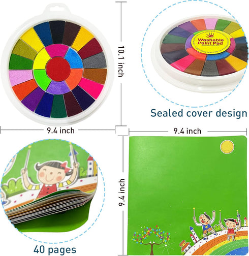 25 Toys,Album Color Book Finger Painting Kit Drawing Educational Tool Kit,Washable Children's Supplies for Birthday