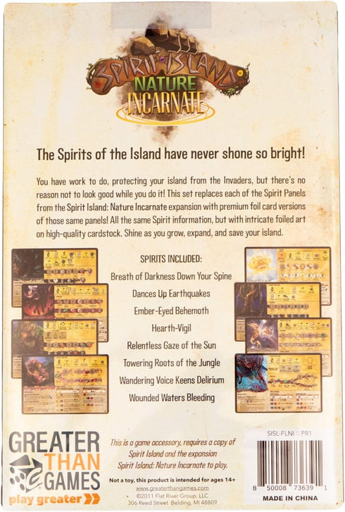 Greater Than Games Spirit Island: Nature Incarnate Foil Panels, Cooperative Strategy Game Accessory