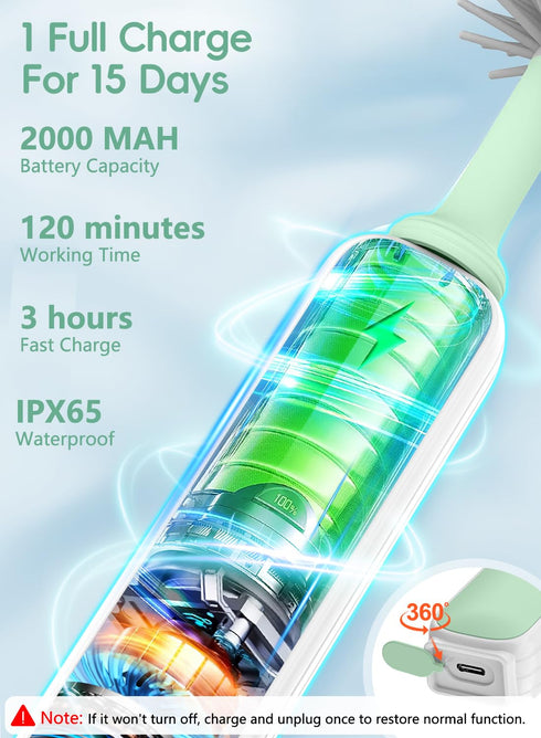Set, 360 2000 Set Yasew Electric Bottle Brush Cleaner, Baby Bottle Brush Travel Efficient Cleaning, Durable mAh