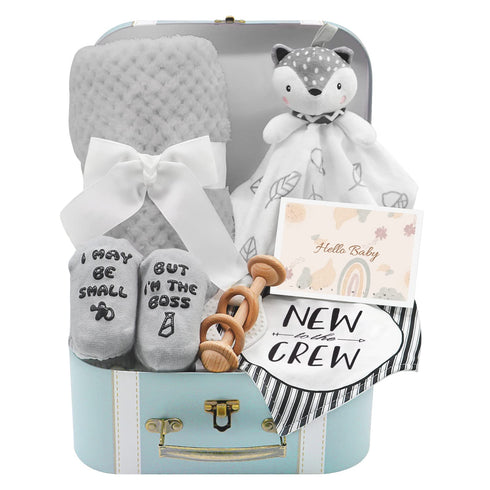 Fvntuey Baby Gift Set, Baby Shower Gifts Basket Newborn Blanket Baby Lovey Security