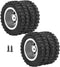 2pcs Durable RC Car Rear Tires, 52mm Aluminum Alloy Upgrade Parts for WPL D12 1/10 RC Truck, Silver