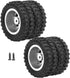 2pcs Durable RC Car Rear Tires, 52mm Aluminum Alloy Upgrade Parts for WPL D12 1/10 RC Truck, Silver