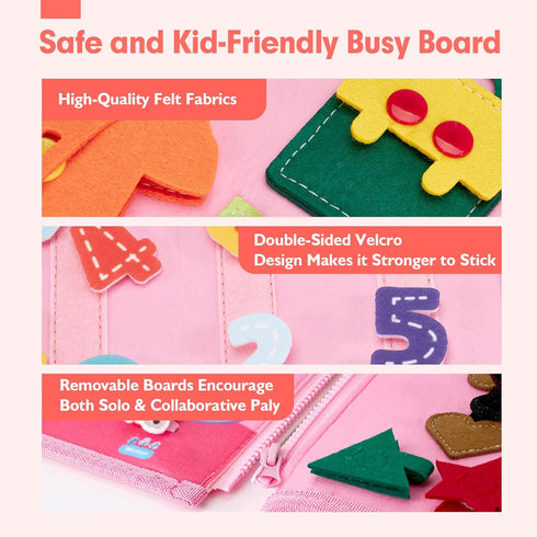 3+ 3 4 5 hahaland Busy Board for Toddlers Boys Girls Montessori Toys for Year Old Preschool Educational Learning