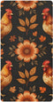 CZXW Rooster Hen Floral Design Crib Sheets Fitted 52" x 28" Natural Cotton