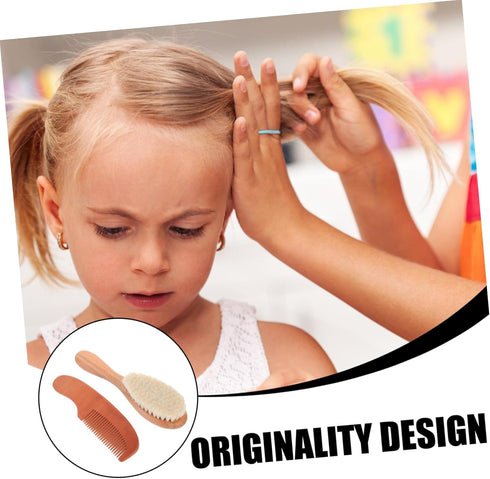 Wooden Hair Brush - Newborn Grooming Kit for Boys and Girls