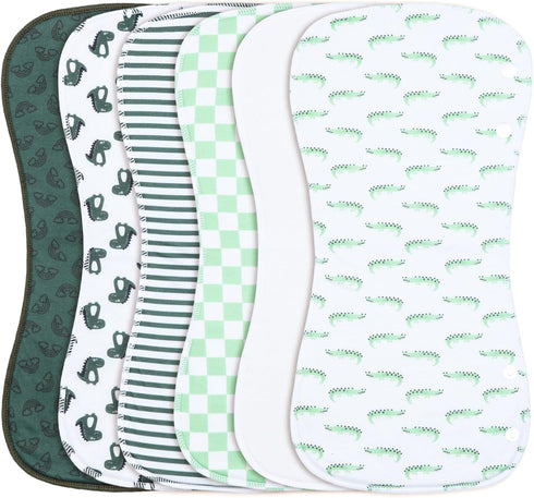 2-in-1 3 Set Newborn,12-Pack Baby Burp Cloths &Baby B.ibs Design Layers Thicken Cotton Absorbent and Soft Spit Up