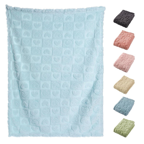 Yagle Mate 4 Pack Samll Daycare,3040 Soft Newborn Fuzzy Baby Blanket for Boy, Crib Blankets with Checkered Lovey Design