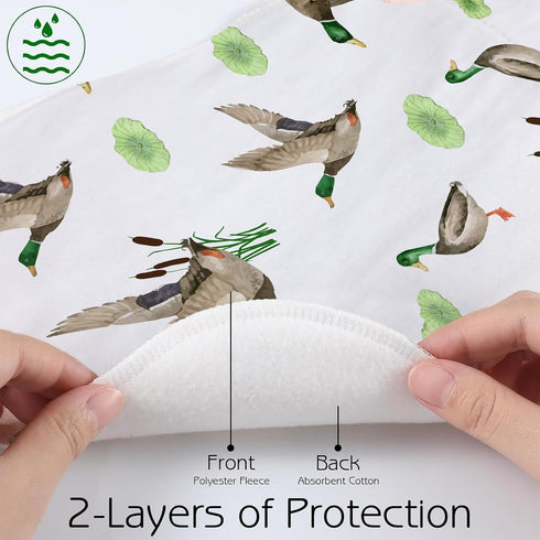 Besaomeom 4 Pack 19 9 Inches Mallard Duck Baby Burp Cloths for Boy Girl, Duck Hunting Muslin Burp Cloths Soft Absorbent