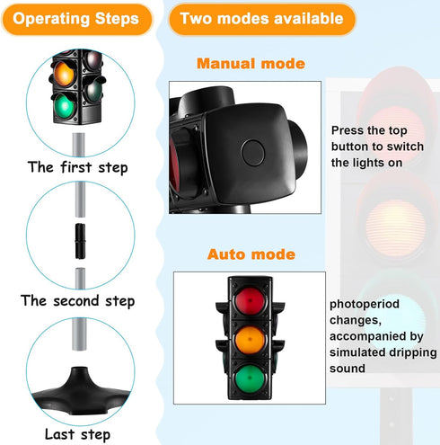 1 28.3 Inch 2 1 4 Hiboom Piece Traffic Light Toy in Simulation Safety Traffic Indicator Crosswalk Signal with Lights