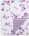 BORITAR Baby Blanket for Girls, Soft Plush Minky Fabric, Double Layer Dotted Backing with Elegant Purple Butterfly (30