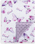 BORITAR Baby Blanket for Girls, Soft Plush Minky Fabric, Double Layer Dotted Backing with Elegant Purple Butterfly (30