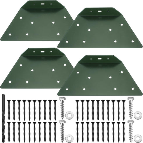 4 Pcs A Frame Bracket for Swing Set, Wooden Swing Accessories with Tools Hardware for Playground Support (Green)